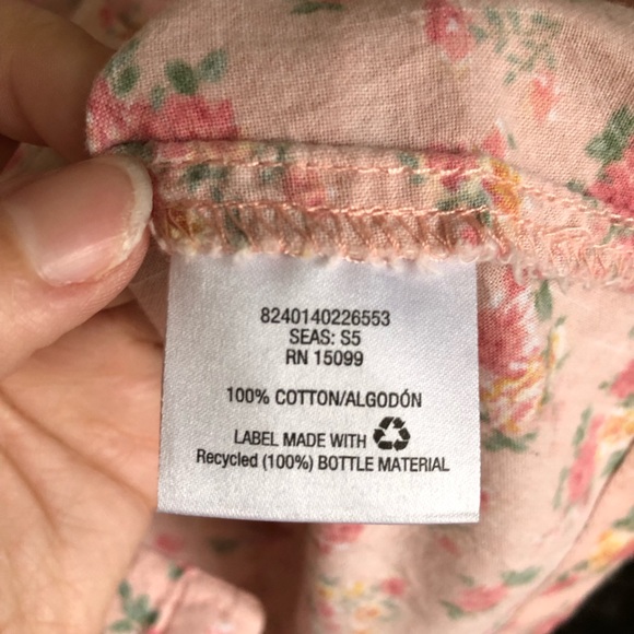 Canyon River Blues 100% Cotton Floral Button Down Mini Dress Pink Size Large - Picture 9 of 10